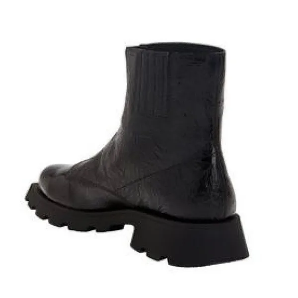 Katy Perry Daarling Black Zip Up Combat Boots 9 Embossed Patent Leather NIB‎ - Image 5