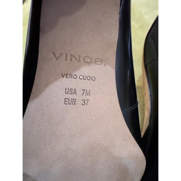 Vince Women's Samy Pointed Toe Pumps‎ Black Patent Size 7 Kitten Heel Witch Core - Image 9