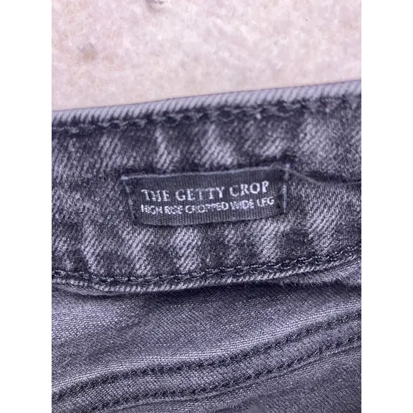 Rails The Getty Crop Womens Size‎ 27 Black Patchwork High Rise Wide Leg Jeans - Image 3