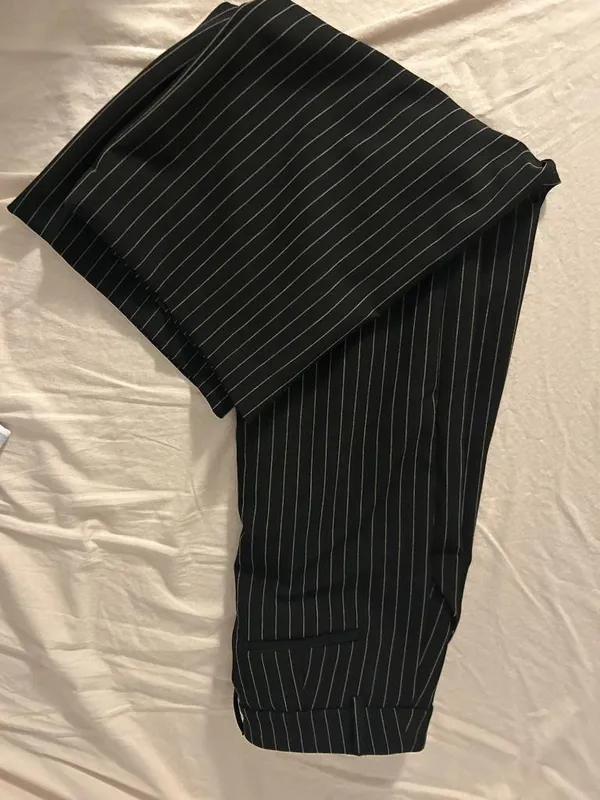 EXPRESS Editor Studio Stretch Twill Mid Rise Pinstripe Trouser Pant - Image 2