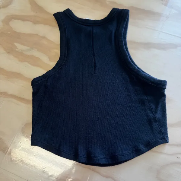 Lululemon Hold Tight Ribbed Crop Tank Top Black High Neck Racerback 2 Athleisure - Image 3