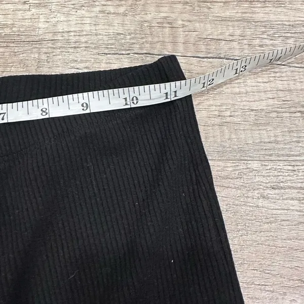 Reformation Mirabel Ribbed Hi Rise‎ Stretch Straight Leg Lounge Black Pants XS - Image 8