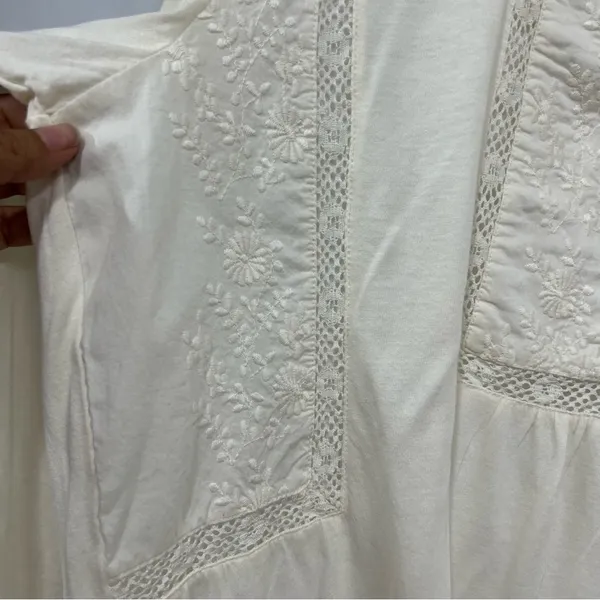 American Eagle outfitters boho crochet oversized eyelet blouse size large - Image 5