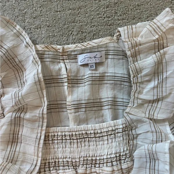 Sabo Skirt White Plaid Mini Dress - Image 4