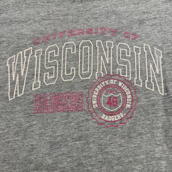 Russell Athletic University of Wisconsin Badgers Gray Long Sleeve Shirt Womens L - Image 2