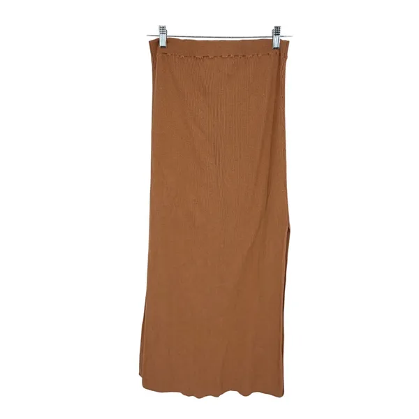 FP Beach Free People Ribbed Knit Tank Maxi Skirt Set Brown Cotton Size L - Image 3