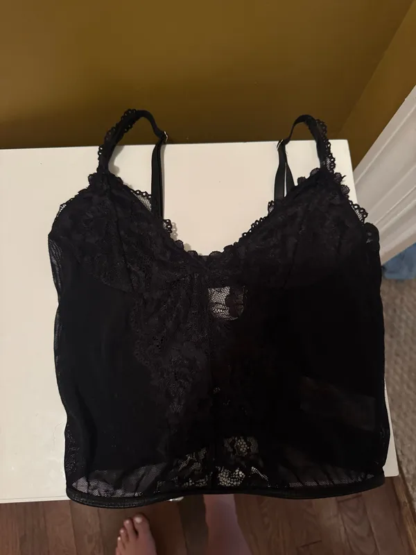 SheIn Black lace going out top - Image 3