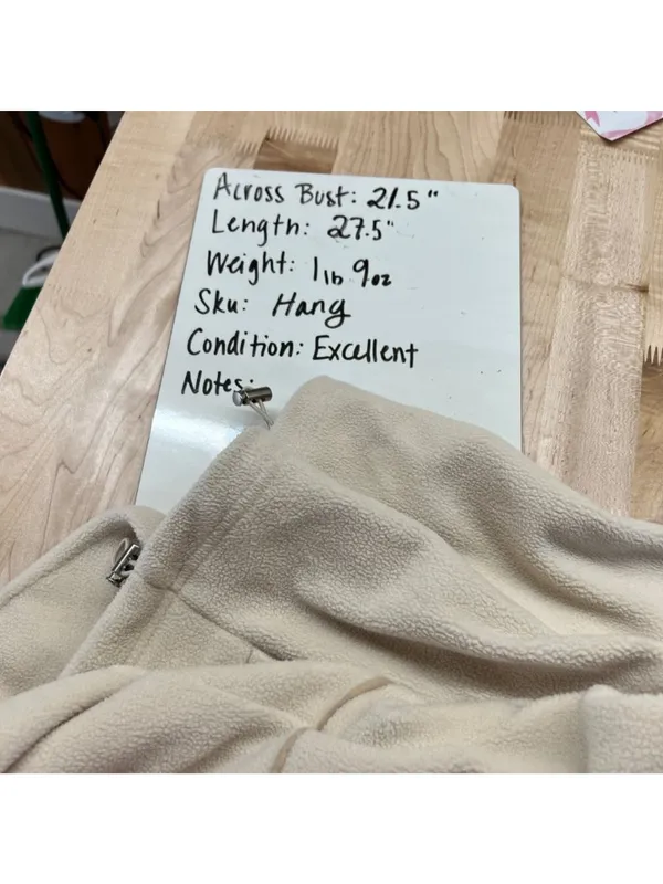 & Other Stories Fleece Full Zip Oversized Cozy Track Jacket Cream Size Small - Image 13