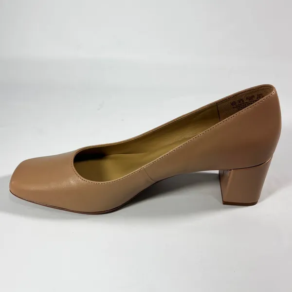 Naturalizer Karina English Tea Leather Square Toe Block Heel Pumps Size‎ 11 Work - Image 5