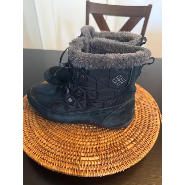Columbia Minx Mid II‎ Omni-Heat Waterproof Winter Boots Black Suede 9.5 YL5251 - Image 6