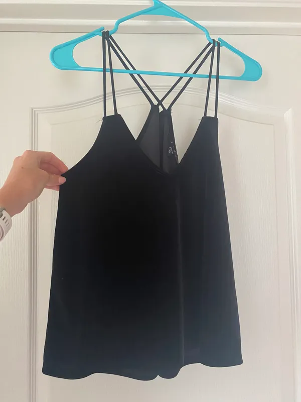 Snap Black Velvet Tank Top - Image 2