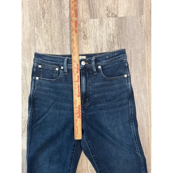 Madewell‎ The Perfect Vintage Jean Dark Wash Raw Hem High Rise Straight Size 27 - Image 8