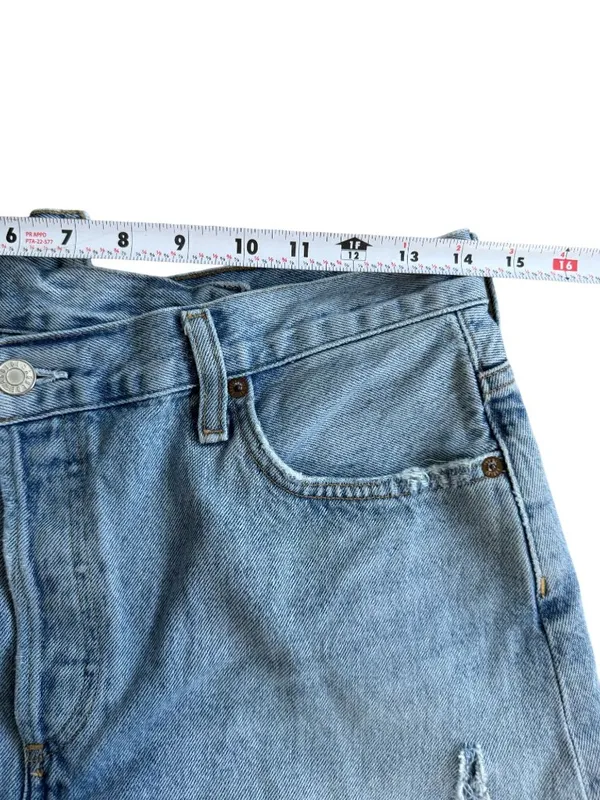 AGOLDE Denim Distressed Asymmetrical Shorts Size 28 - Image 6