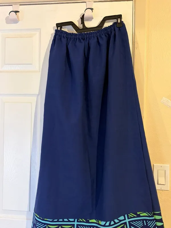 Polynesian Puletasi Blue Green for Women. Measurements in description - Image 13