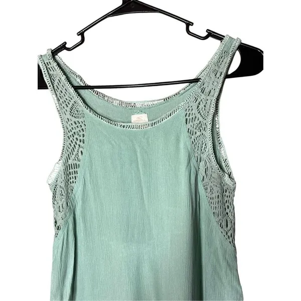 O’Neill Sage Green Crochet Tunic Top Size L - Image 2