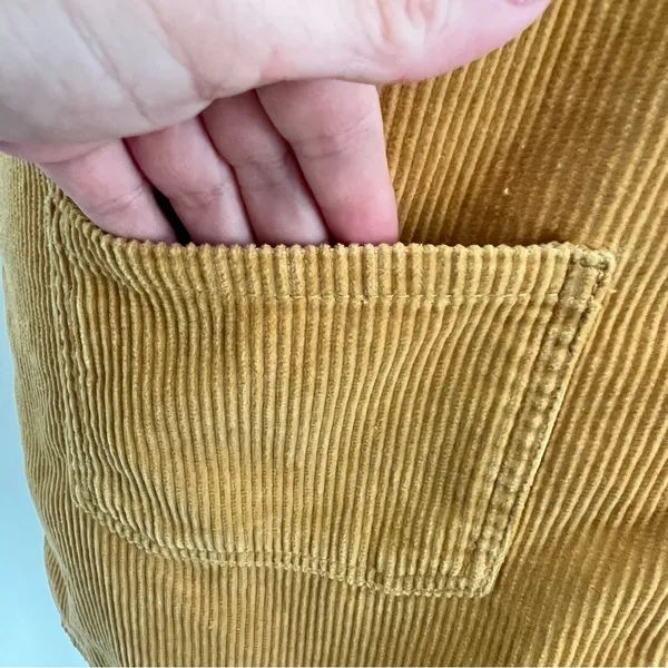 NEW Blue Spice Corduroy Overall jumpsuit Dress Mustard yellow MEDIUM boho - Image 5