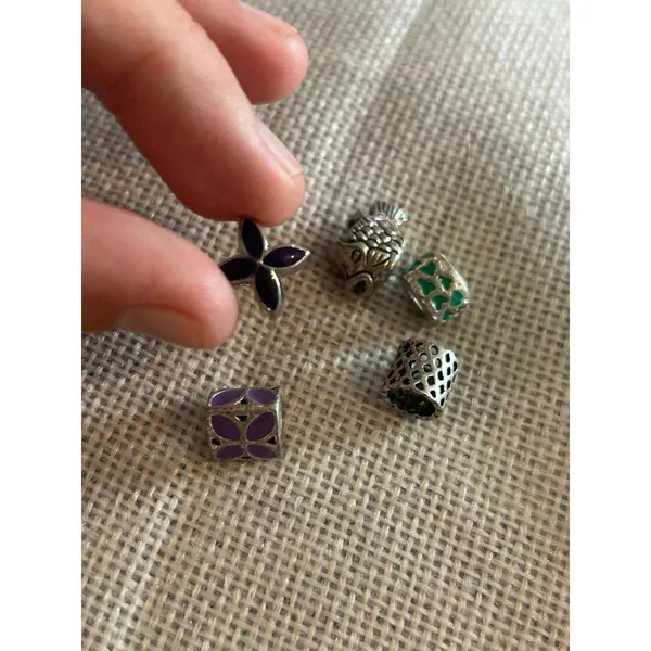 A504 charm bracket silver plated 5 pcs Gray - Image 5