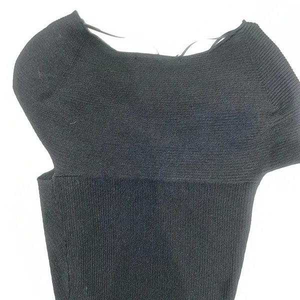 New Zara KNIT GOLDEN BROOCH TOP 9598/043 Black Surpluses Neckline Small - Image 4