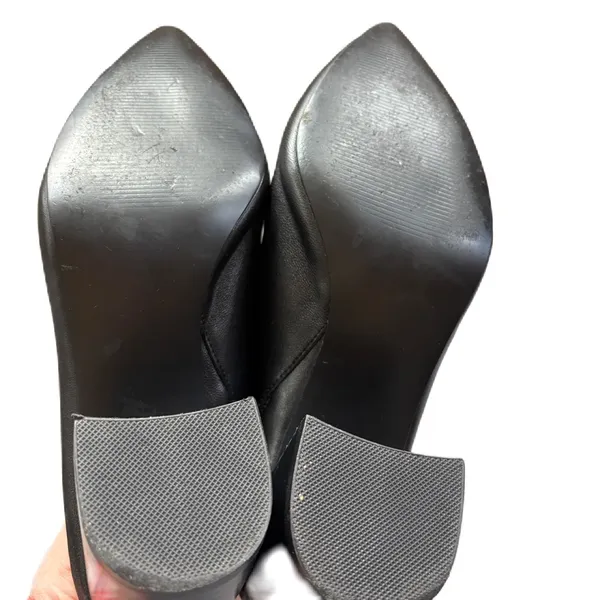 Steve Madden Barrie Addison Black Leather Mules Pointed Toe Size‎ 9 Chunky Heel - Image 7