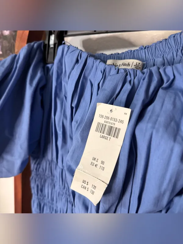 Abercrombie & Fitch Blue Off‑Shoulder Maxi Dress - Image 6