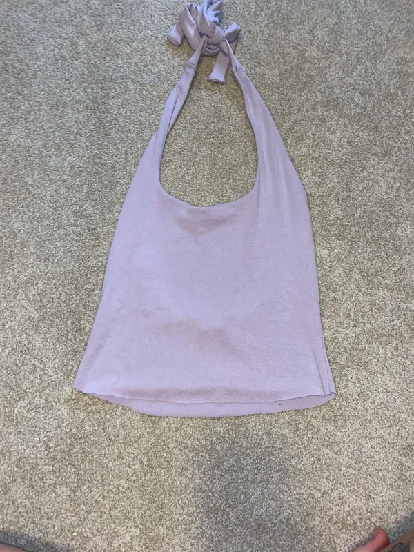 ASOS Lilac Halter Crop Tank Top - Image 4