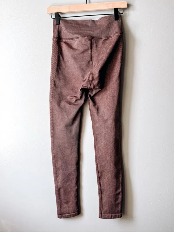 Offline by Aerie High Rise Ribbed Panel Leggings Brown S/P Athleisure - Image 6