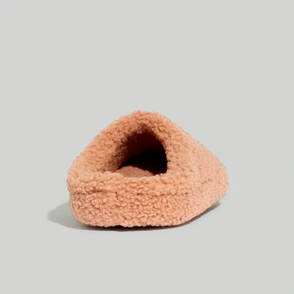 Madewell Sherpa Scuff Slippers Camel Sz 10- Sold Out - Image 4