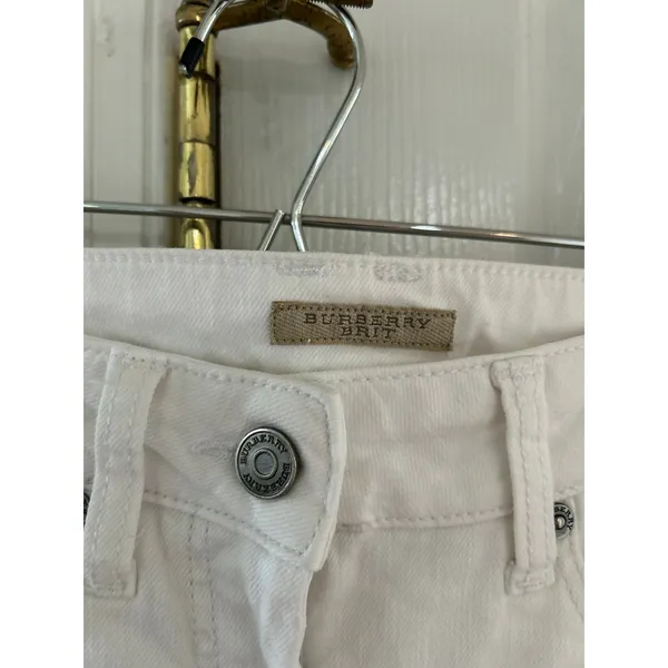 Burberry Brit Windsor Bootcut Flare White Y2K Jeans - Image 4