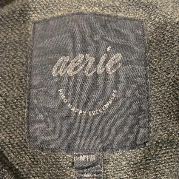 AERIE Checked Out Oversized Crew Neck Pullover Sweatshirt Size M - Image 5