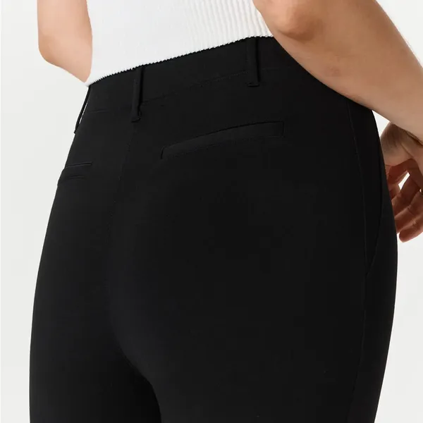 Quince Black Ponte Knit Ultra Stretch Straight Pull On Pants‎ - Image 4