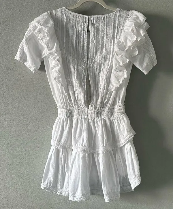 LoveShackFancy Natasha Dress in White - Image 3