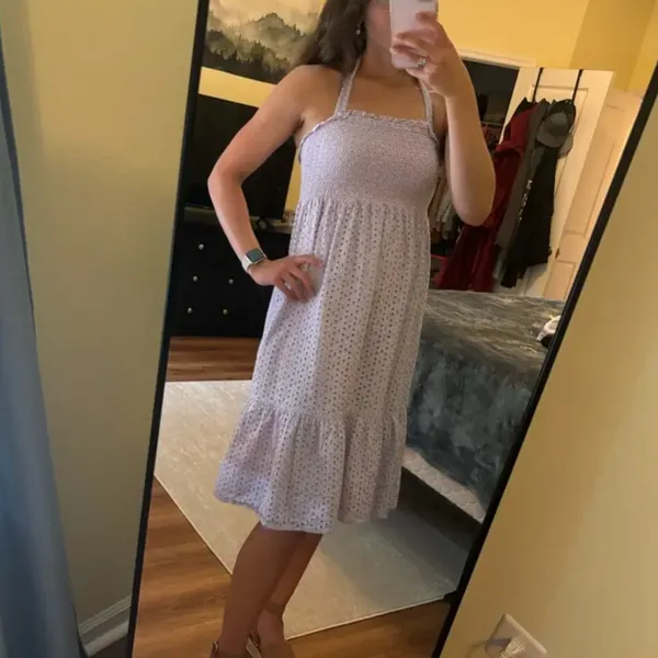 Slate & Willow Purple Eyelet Smocked Nap Dress XS Sundress Cotton Party $155 - Image 5