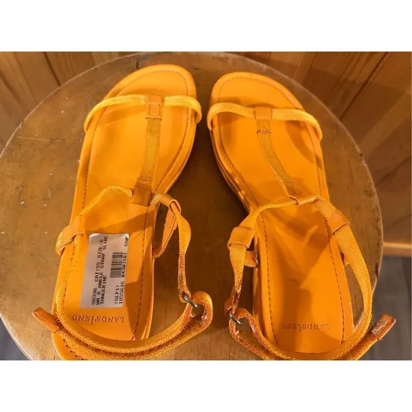 Lands’ End ankle strap slide, tangerine size 6 ￼ - Image 5