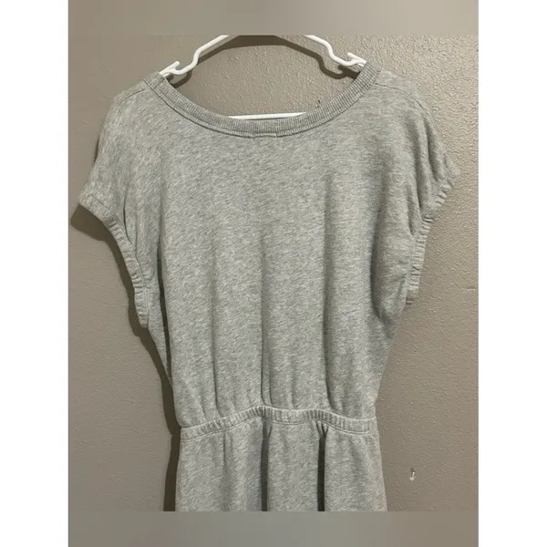 Aerie Offline Weekend Fleece Gray Cotton Cut Out Dress Pockets Women Size Medium - Image 6