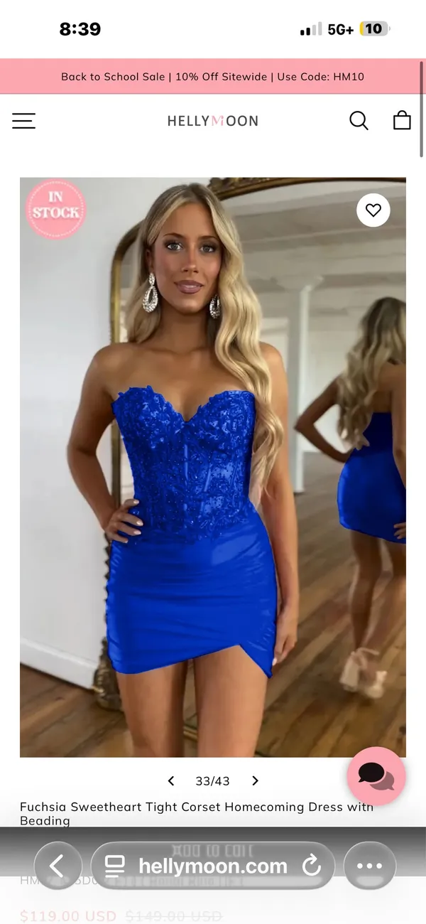 Blue Homecoming Hellymoon Corset Dress Size 2 - Image 4