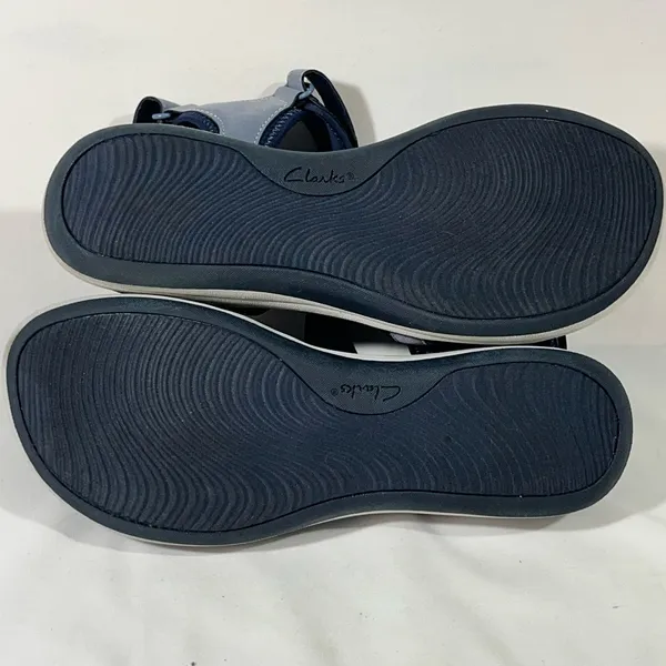 Clarks Cloudsteppers Mira Bay Strappy Sandal Cushion‎ Soft 10m Blue Preowned - Image 9