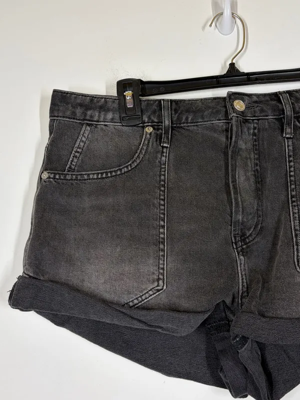 Free People Black Button Fly Denim Jean Shorts Size 31 - Image 3