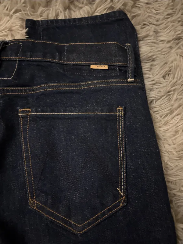 MOTHER High-Rise Straight Jeans in Dark Indigo - Image 6