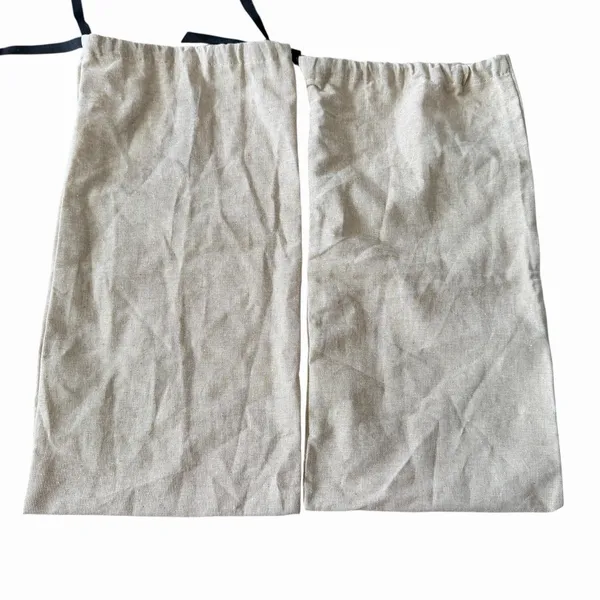 Gucci 2 Dust Bags Oatmeal Cotton Shoe Storage Travel Bags‎ 17x8.25 - Image 3