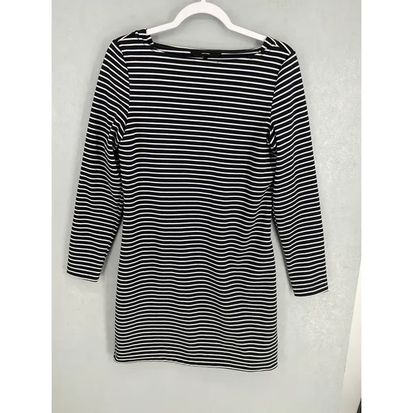 Vero Moda Women Dress VMTAILOR LS ABK Striped Long Sleeve Black White Size 36 - Image 2