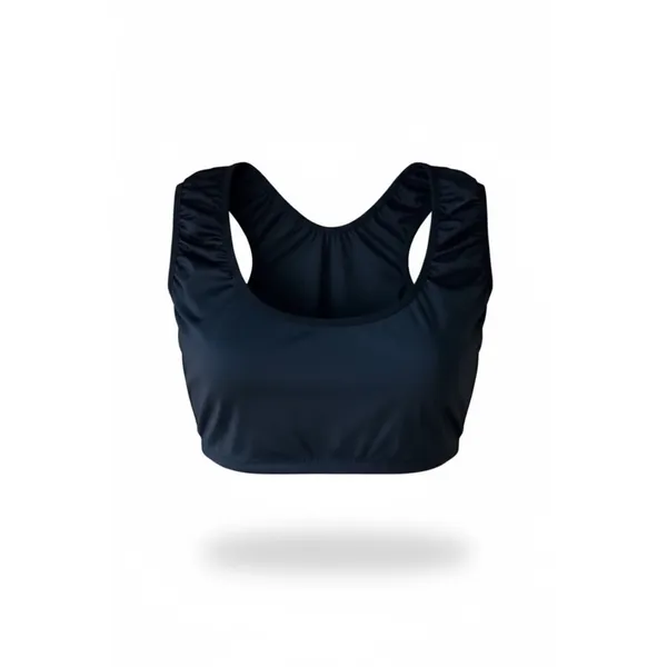 Unbranded Ruched Shoulder Sports Bra, Women's,‎ Black Racerback Fits S/M - Image 3