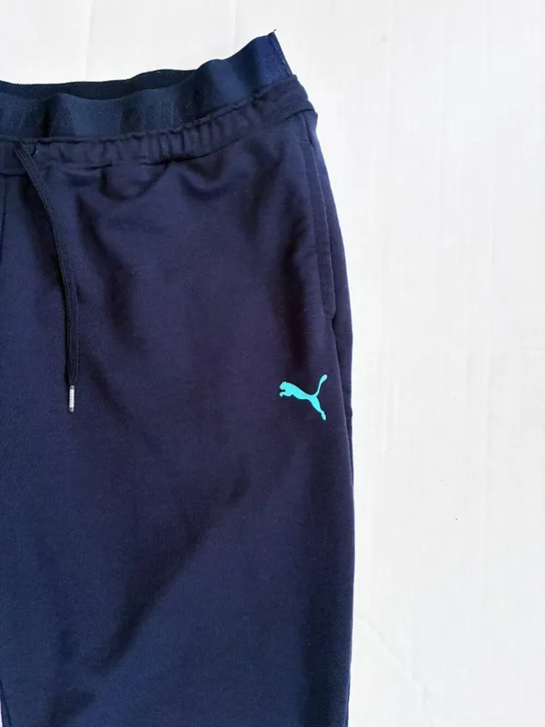 Puma Active Woven Pants Logo Joggers - XL - Peacock Navy Blue - Image 2