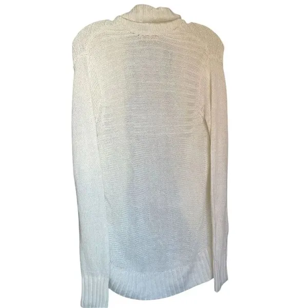 Lilly Pulitzer Cream Front Clasp Open Front Cardigan Sweater M - Image 3