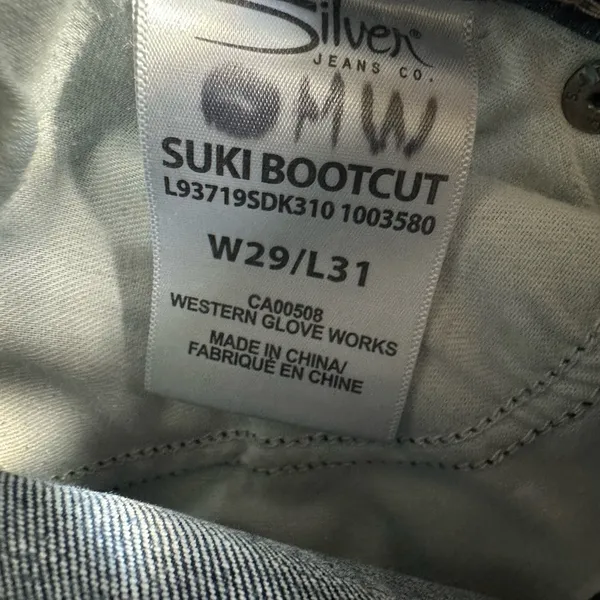 Silver Jeans Suki womens 29/31 medium wash mid rise slim bootcut Distressed blue - Image 8