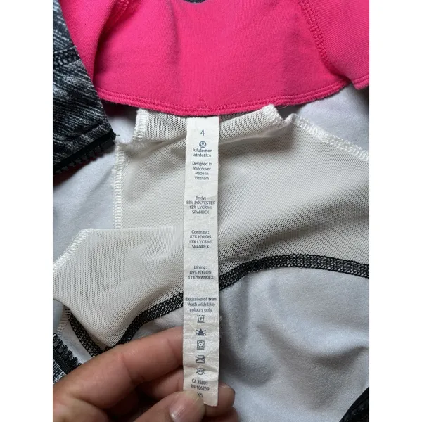 lululemon Define Track Jacket Space Dye Full Zip Pockets Gray Pink Size 4 - Image 3