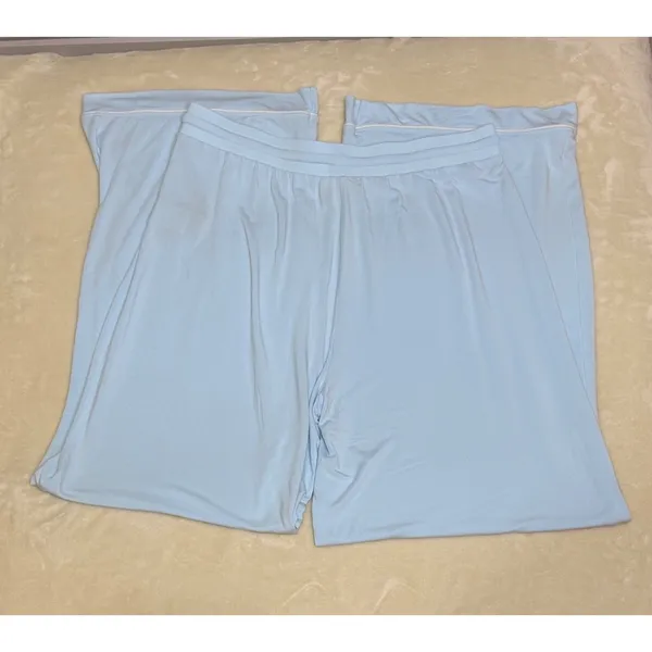 NWOT Comfrt Luna Lounge Pants XL Sky Baby Blue Wide‎ Straight Leg Drawstring - Image 4