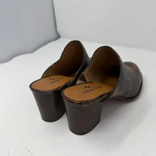 Patricia Nash Floral Tooled Leather Mules Brown Block Heel Women 7.5 - Image 9