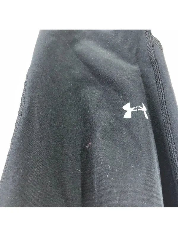 Under Armour HeatGear Black Compression Leggings Mint Accents Zip Pocket M - Image 2