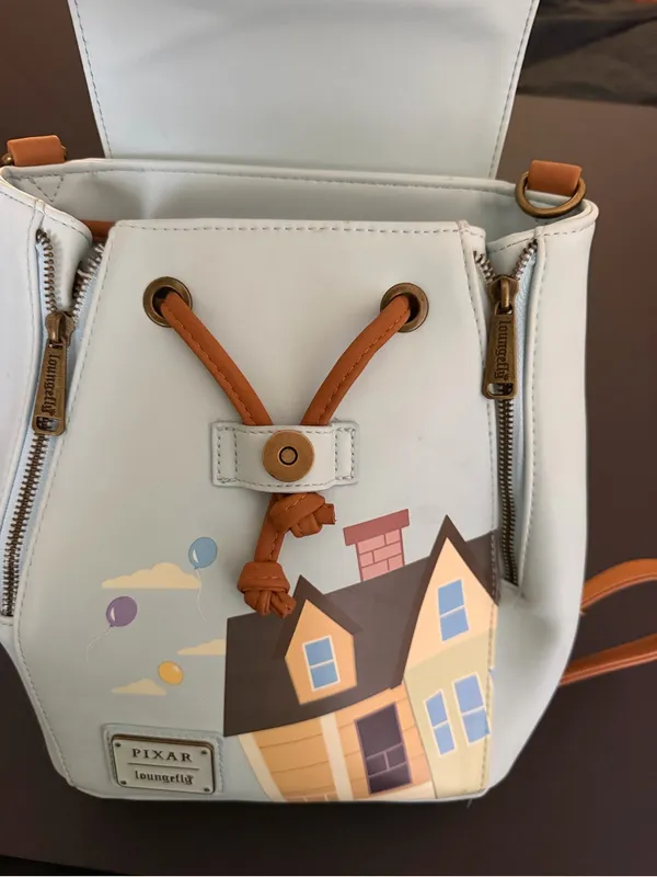 Loungefly Pixar Up House Backpack in Light Blue with Balloons - Image 5