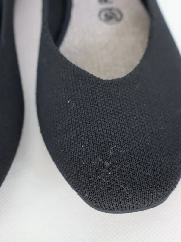 Rothy’s The Flat Women’s 8 Black Knit Ballet Flats Electric Blue Trim Washable - Image 7